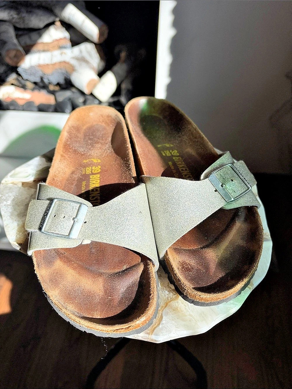 Birkenstock Arizona Sandals silver glitter 20 EU 39